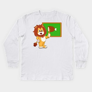 Lion Teacher Pointer Meat Kids Long Sleeve T-Shirt